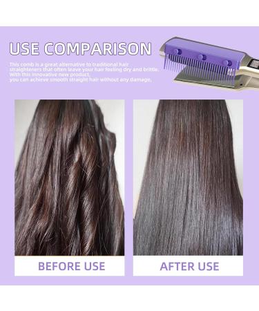 Flat Iron Comb Attachment Clip On - Portable Hair Straightener Brush & Professional Styling Tool (Purple) | Shop Internationally - Buy Online on GoSupps.com