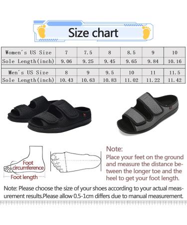 Buy Women s Diabetic Shoes | Extra Wide Open Toe Sandals for Comfort & Support - Adjustable Magic Stickers for Swollen Arthritic and Deformed Feet - Black Size 9 Men - Buy Online on GoSupps.com