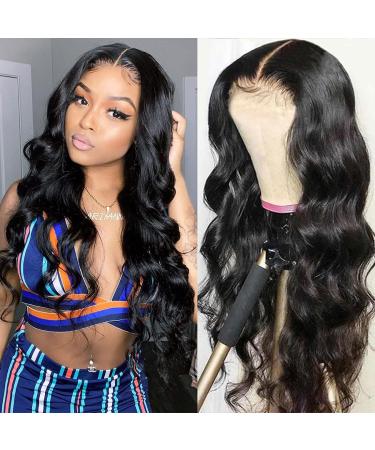 13x4 Body Wave Lace Front Wigs Human Hair Wigs for Black Women Body Human Hair Lace Frontal Wigs Pre Plucked With Baby Hair Black Color 150% Density Natural Hairline Brazilian Virgin Hair Wigs 22 inch 22 Inch 13x4 Body Wav…