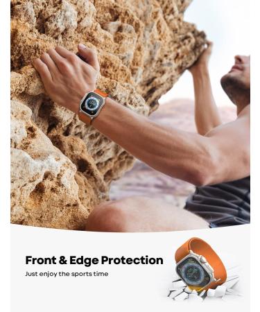 Lamicall Titanium Screen Protector for Apple Watch Ultra 49mm - Aviation Titanium Bumper Case with 2Pack Tempered Glass Film for iWatch 49mm - Buy Online on GoSupps.com