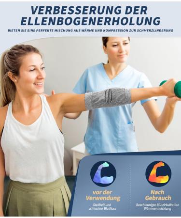 ProWaves Germanium-Carbon Compression Elbow Bandages - 2 Pack for Tennis Golf & Joint Pain Relief - Buy Online on GoSupps.com