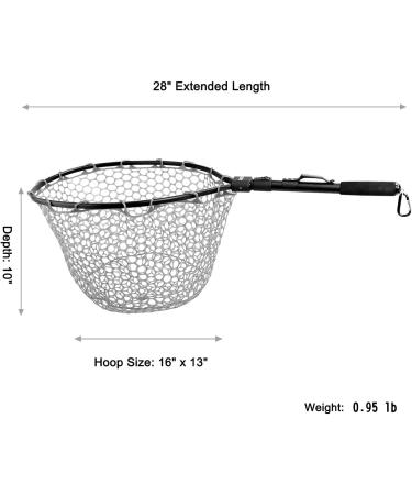 PLUSINNO Fly Fishing Net - 16 x 13 Hoop Size - Soft Rubber Mesh - Catch and Release Net - Buy Online on GoSupps.com