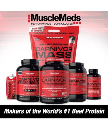 MuscleMeds Carnivor Mass Gainer Beef Protein Isolate Shake - Cookies & Cream 6 lb | 50g Protein, 125g Carbs, 0 Fat, 0 Sugar | Lactose Free - Buy Online on GoSupps.com