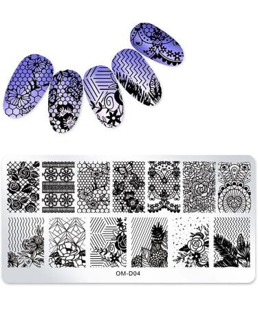 5 PCs Nail Stamping Plates - Nail Art Stencils for Manicure | International Shipping - Buy Online on GoSupps.com