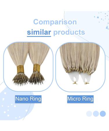 Youngsee Nano Ring Extensions | Real Hair Ash Blonde 35cm | Remy Hair 50g #18/613 | Quality Nano Hair Extensions - Buy Online on GoSupps.com