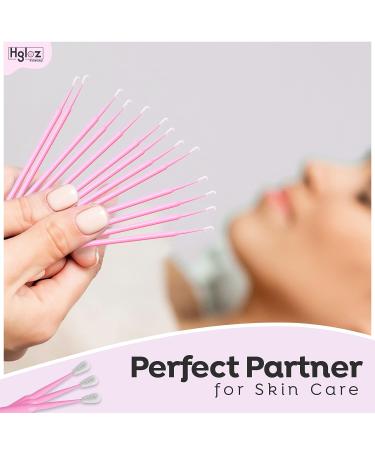 HGLOZ Microswabs for Eyelash Extensions (Pack of 500) - 2mm Pink Soft Micro Applicator Brush for Makeup Application and Cleaning - Buy Online on GoSupps.com