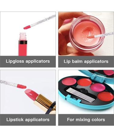 100pcs Disposable Lip Brushes with Container - Crystal Lip Applicators for Eyelash Extensions and Lipgloss - Black - Buy Online on GoSupps.com