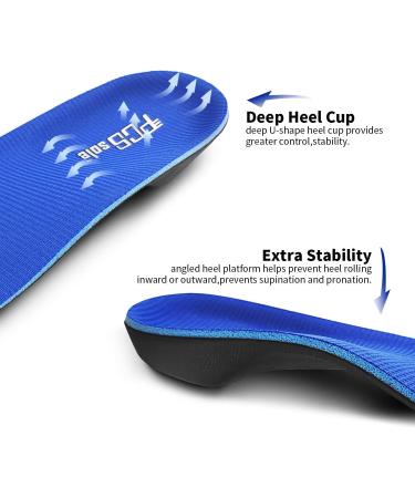 PCSsole Orthotic Arch Support Shoe Inserts for Flat Feet & Plantar Fasciitis - Men/Women (Size 9.5-10, 29cm) - Blue - Buy Online on GoSupps.com