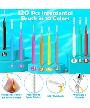 Modacraft 120Pcs Interdental Brushes - Dental Cleaning Kit for Braces & Teeth - Buy Online on GoSupps.com
