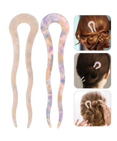 LALAFINA French Hair Pin Set - Small Hair Barrettes for Women, 2pcs Fine Cellulose Acetate Clips - Hair Accessories for Thin Hair - 11.5x3CM, As Shown - Buy Online on GoSupps.com