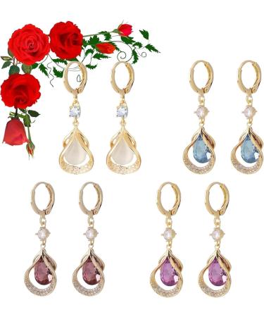 2/4 pair of lymph flow magnetogen earrings acupuncture earrings lymph earrings for women ymphvity drainage-acupuncture-slimming curols 4 pairs