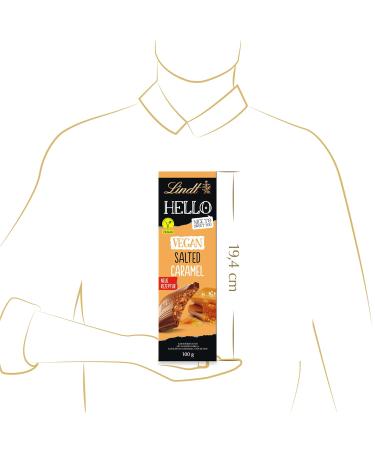 Lindt Hello Tafel Vegan Salted Caramel Chocolate 100g | Delicious Vegan Treat with Cocoa & Almond | Perfect Gift for Chocolate Lovers - Buy Online on GoSupps.com