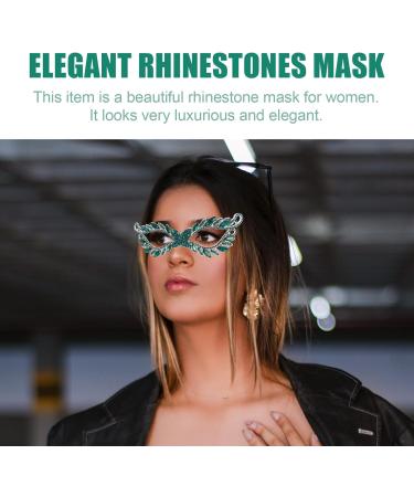 Amosfun Rhinestone Masquerade Mask for Women - Sparkling Green Eye Mask | Festival Cosplay Prop - Buy Online on GoSupps.com