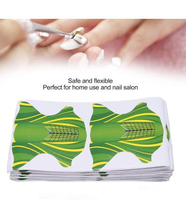 100pcs Nail Forms - Professional Nail Extension Guide Stickers for Home & Salon | Portable DIY Manicure Tools (Green) - Buy Online on GoSupps.com
