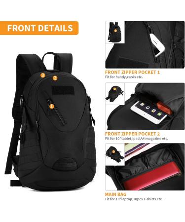 HUNTVP 20L Military MOLLE Backpack - Tactical Assault Pack for Hunting, Camping, Trekking - Black - Buy Online on GoSupps.com