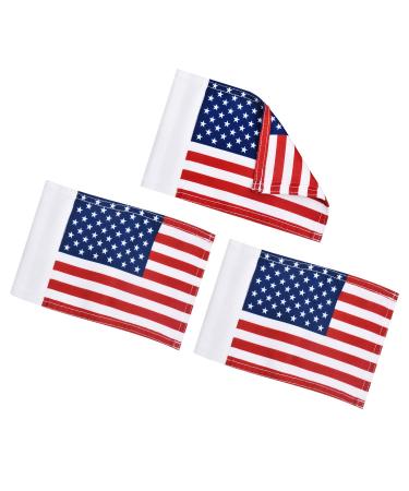KINGTOP US Golf Flag Double-Sewn American USA Flags Regulation Tube Flag Augusta National Flag Practice Putting Green Flag for Yard 420D Nylon Mini Pin Flags 8 L x 6 H USA Flag- 3pack