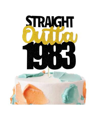 Straight Outta 1983 Cake Topper Glitter Cheers to 40 Years 40 and Fabulous Cake Topper for 40th Birthday Wedding Anniversary Party Sign Decorations By GotGala (1983)