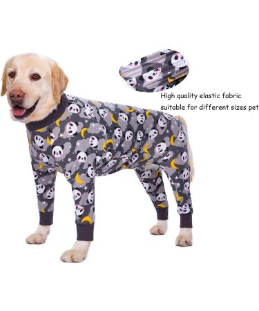 Bt B r Big Dog Clothing | Elastic Pet Onesie for Joint Protection | Anti-Hair & Licking Wound Protection Pajamas for Medium & Large Dogs - XXXL Gray Panda - Buy Online on GoSupps.com