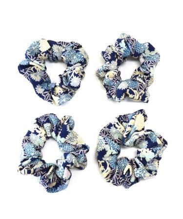 Japanese Chirimen Hair Ties - Navy Scrunchie Hair Elastics Bands - Buy Online on GoSupps.com