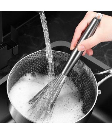 Stainless Steel Wire Pot Brush Pot Scrubber Brush with Long Handle Dishwashing Brush Household Cleaning Tool for Kitchen - Buy Online on GoSupps.com
