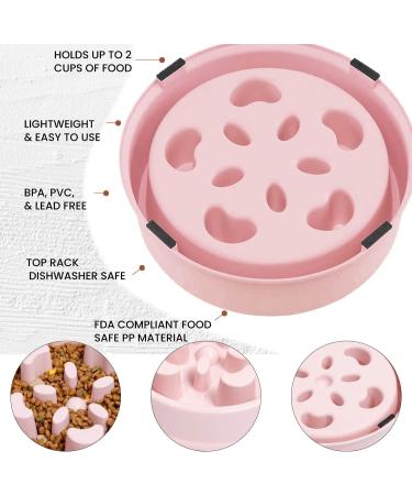 Mediloe Slow Feeder Dog Bowl - Anti-Gulp Bloat Stop Bowl - Pink Slow Feed Bowl - Buy Online on GoSupps.com