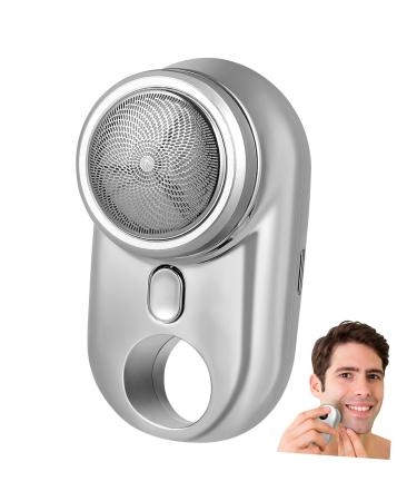 Electric Shaver Mini Shavers for Men Mens Trimmer Electric Back Shavers for Men Mens Nose Trimmer Men Shaver Electric Razor Travel Shaver Beard Abs Portable Man Battery 11CMX10.5CMX5CM Silver
