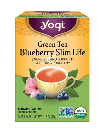 Yogi Tea Organic Green Tea Blueberry Slim Life 16 Tea Bags 1.12 oz (32 g)