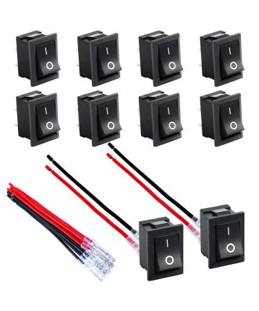 DaierTek Mini Rocker Switch T85 2 Pin SPST Small ON Off Appliance ON and Off Rocker Toggle KCD1 Switch 12V 20A 120V 10A Per-Wired Black -10Pack - Buy Online on GoSupps.com