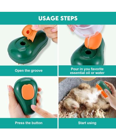 Tinioey 3-in-1 Steamy Cat Brush - Shedding, Grooming & Massage | Cat Steam Brush for Bath Time | Pet Grooming Tool - Buy Online on GoSupps.com