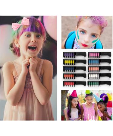Abda 10-Colored Temporary Hair Chalk | Washable Kids' Party & Cosplay Decoration - Buy Online on GoSupps.com