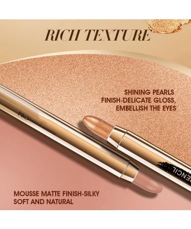 Neutral & Brown Metallic Eyeshadow Stick - Waterproof Champagne Matte & Glitter Makeup Pencil - Buy Online on GoSupps.com