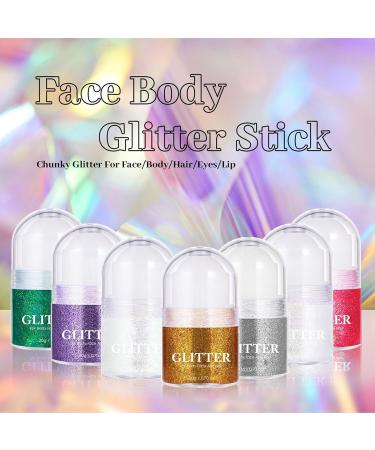  Clawrex Glitter roll-on for face liquid glitter gel festival accessories holographic face paint glitter gel (silver) - Buy Online on GoSupps.com