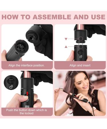 5 in 1 Curling Iron Set - Curling Wand Hair Straightener & Brush with Interchangeable Ceramic Wands - Fast Heat Includes Glove & Clips | Perfect Gift for Girls & Women - Buy Online on GoSupps.com