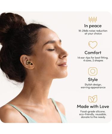 Audree Style High Fidelity Reusable Ear Plugs - Noise Reduction for Concerts, Musicians, Motorcycles, Study, Parent Parties, Flights & Sensitivity - 18-29dB Noise Cancelling (Gold) - Buy Online on GoSupps.com