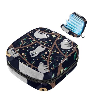 Women's napkin storage bag cute sloth floral pattern menstruation cup portable women's bandages storage bags female menstruation first period bag