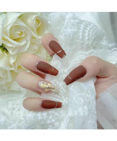 Bling Press on Nails Luxury Reusable Finish Fake Nails Handmade Nail Art with Design by Licensed Manicurist (XL A) (A XL) A X-Large - Buy Online on GoSupps.com