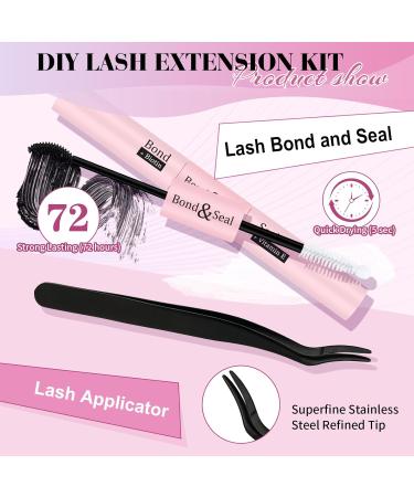 DIY Lash Extension Kit with D Curl Cluster Lashes for Home - Lash Bond, Seal, and Applicator Tool Included - Individual Eyelashes - B&Q - 1 Pack - Buy Online on GoSupps.com