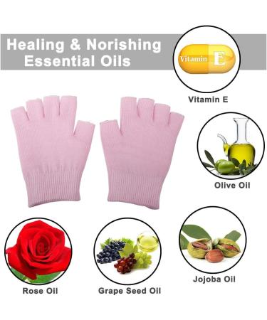 JIAHAO Womens Gel Moisturizing Gloves Day Night Instantly Repair Eczema Dry Rough and Cracked Hands Gel Lining Infused with Essential Oils and Vitamins Pink - Buy Online on GoSupps.com