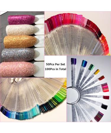 100PC Nail Art Tips Sticks - Fan-Shaped Nail Polish Display Tools for Studios & Beginners | International Shipping - Buy Online on GoSupps.com
