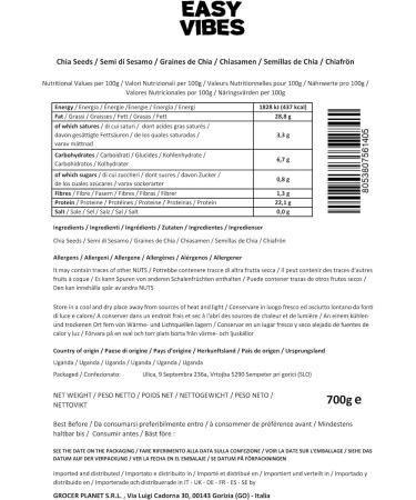 Easy Vibes - Chia seeds (700 g) - Buy Online on GoSupps.com