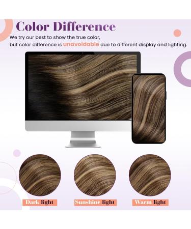Buy Laavoo Clip-in Real Hair Extensions - Balayage Black & Brown Ombre Caramel Blonde 45cm - 7pcs 105g Remy Hair Extensions - Buy Online on GoSupps.com