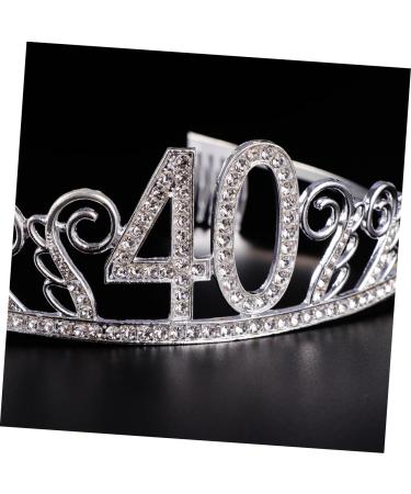 minkissy 1 Set Party Sash Tiaras for Girls Satin Sash 40th Birthday Party Etiquette Belt Crowns for Adults Bridal Headpiece Comb Womens Belt Rhinestone Hair Comb Woman Forty Princess Miss - Buy Online on GoSupps.com