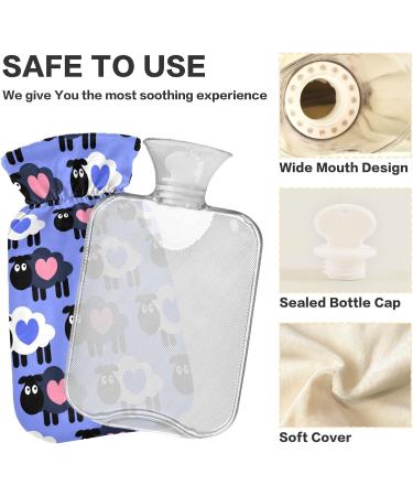 Naanle 2L Sweet Schaf Heat Bottle with Cover - Transparent Hot Water Bottle for Bed Hand & Feet Warmer - Pain Relief & Heat Therapy - Buy Online on GoSupps.com