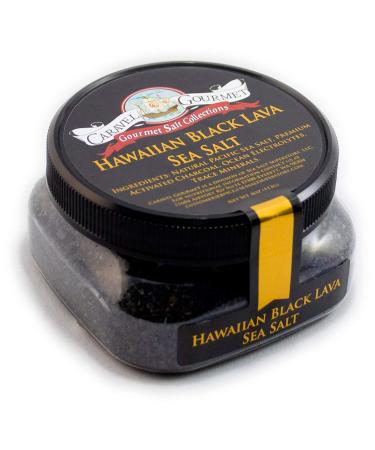 Hawaiian Black Lava Sea Salt - All-Natural Unrefined Hawaiian Sea Salt Infused with Activated Charcoal - Gorgeous Finishing Salt - No Gluten, No MSG, Non-GMO - 4 oz. Stackable Jar Black Lava 4 Ounce (Pack of 1)