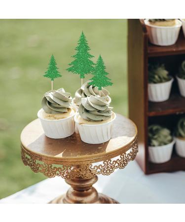Rsstarxi 24 Pack Glitter Christmas Tree Cupcake Toppers 3 Designs Watercolor Assorted Xmas Green Cupcake Toothpicks for Christmas Winter Holiday Baby Shower Party Cake Decorations Design 20 - Buy Online on GoSupps.com