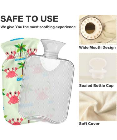 Mnsruu Cartoon Crab Hot Water Bottle 2L | Gift for Women & Kids | Christmas Hot Water Bottle Cover - Buy Online on GoSupps.com