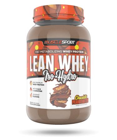 MuscleSport Lean Whey Revolution™ Protein Powder - Whey Protein Isolate - Low Calorie, Low Carb, Low Fat, Incredible Flavors - 25g Protein per Scoop (2LB, Chocolate Peanut Butter) 2 Pound (Pack of 1) Chocolate Peanut Butter