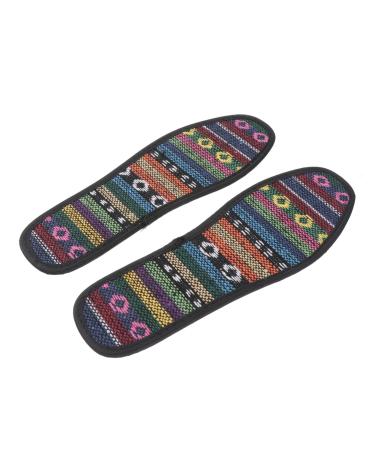 NOLITOY 3 Pairs Shoe Inserts Absorption Insoles Shoes Boho Shoe Insoles Sport Absorption Shock Insoles Absorbing Inserts Flat Foot Pad Embroidered Insoles Charcoal Men and Women As Shown Size 3