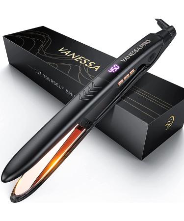 VANESSA PRO 100% Pure Titanium Flat Iron - One Pass for Sleek & Beautifully Styled Hair - 1 inch - Buy Online on GoSupps.com
