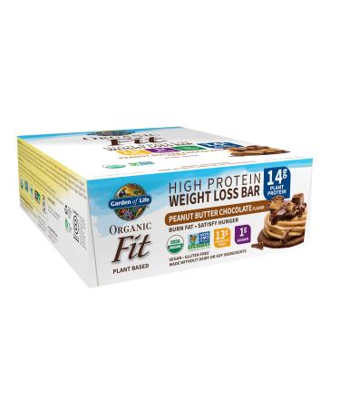 Garden of Life Organic Fit High Protein Weight Loss Bar Peanut Butter Chocolate 12 Bars 1.94 oz (55 g) Each